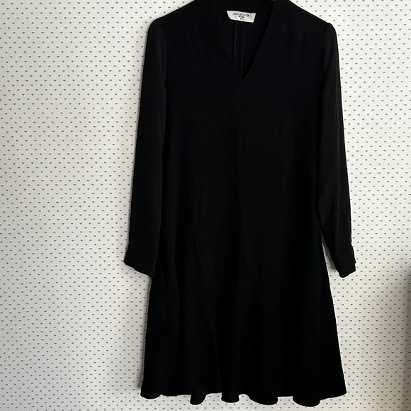M.M. Lafleur Elle V Neck Dress M 8 10 Black MM Lafleur Academia Office Career - Picture 5 of 11